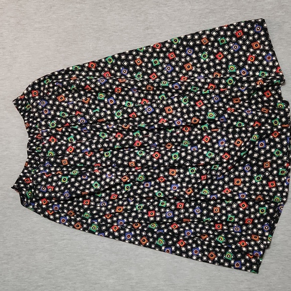 RARE!! Vintage 80's Funky Print Matching Midi Maxi Skirt & Button Up Blouse Set - Picture 13 of 17